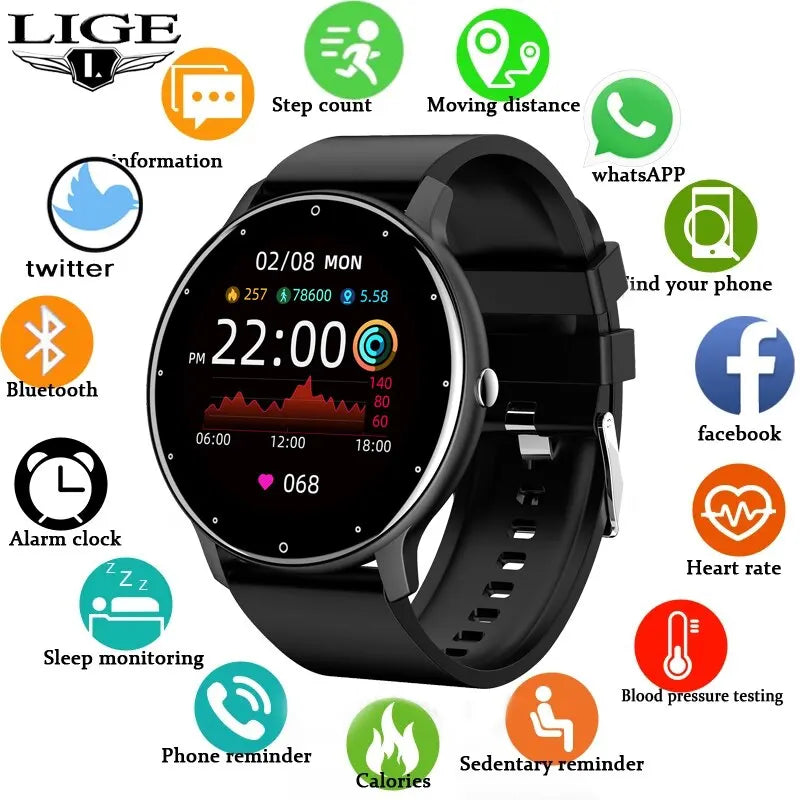 Smart Watch Masculino e Feminino Full Touch Screen Sport Fitness Watch Man IP67 Waterproof Bluetooth For Android IOS